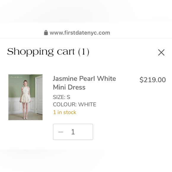 First Date Jasmine Pearl White Mini Dress Size S NWT. - Picture 2 of 15